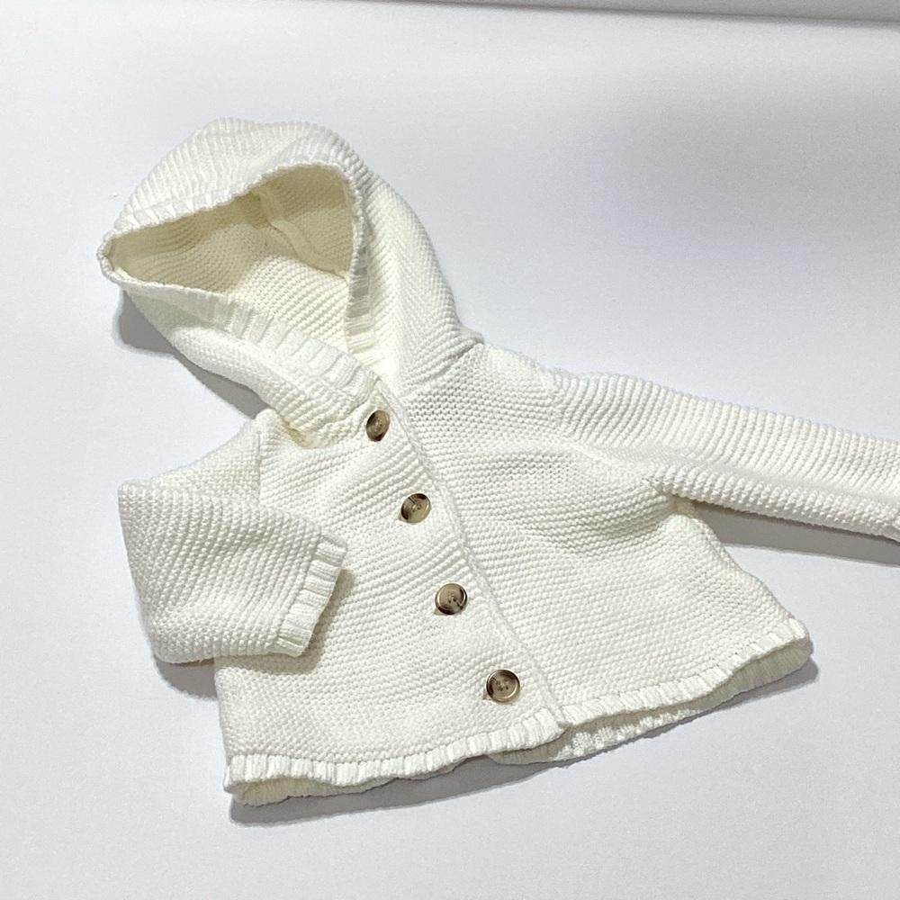 Old Navy Baby Knit Hooded Sweater Cream G G KI Sweater Sea Salt 0-3 months